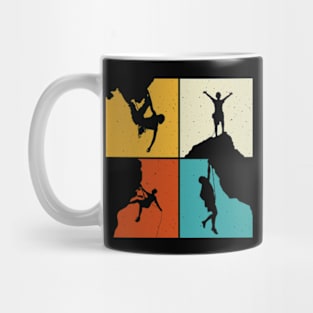 Vintage Rock Climbing Art, Sports Hobby Retro Rock Climbing Mug